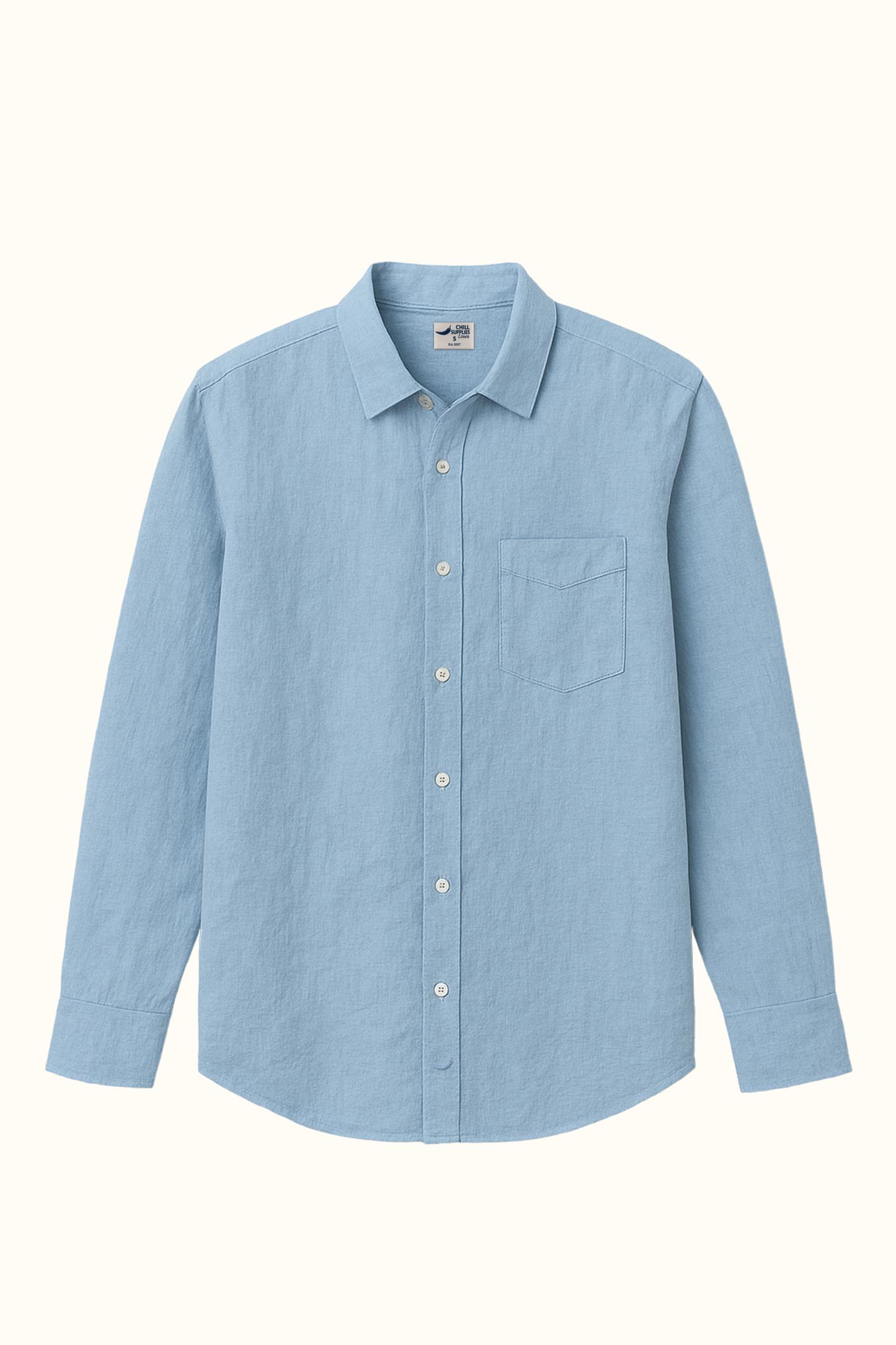 Camisa Lino Niza Clásica Celeste