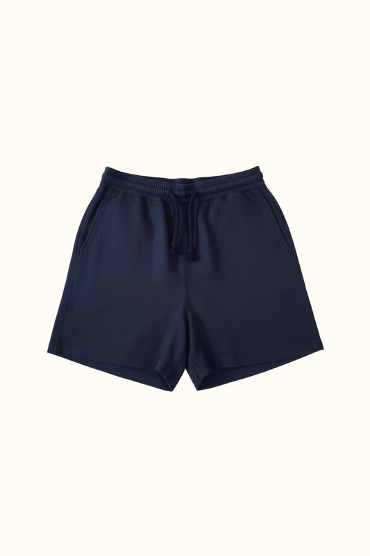 Shorts de Lino Azul Marino