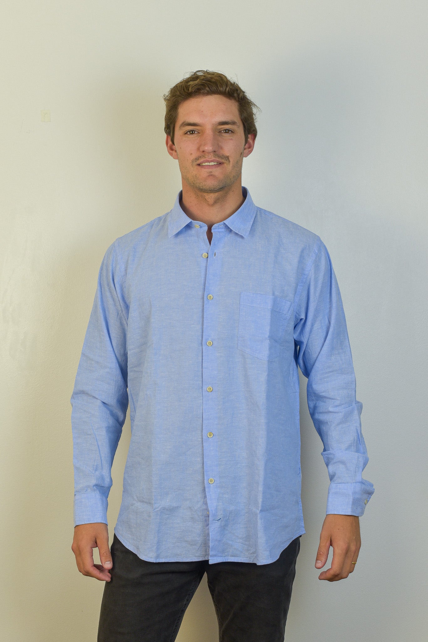 Camisa de Lino Capri Manga Larga