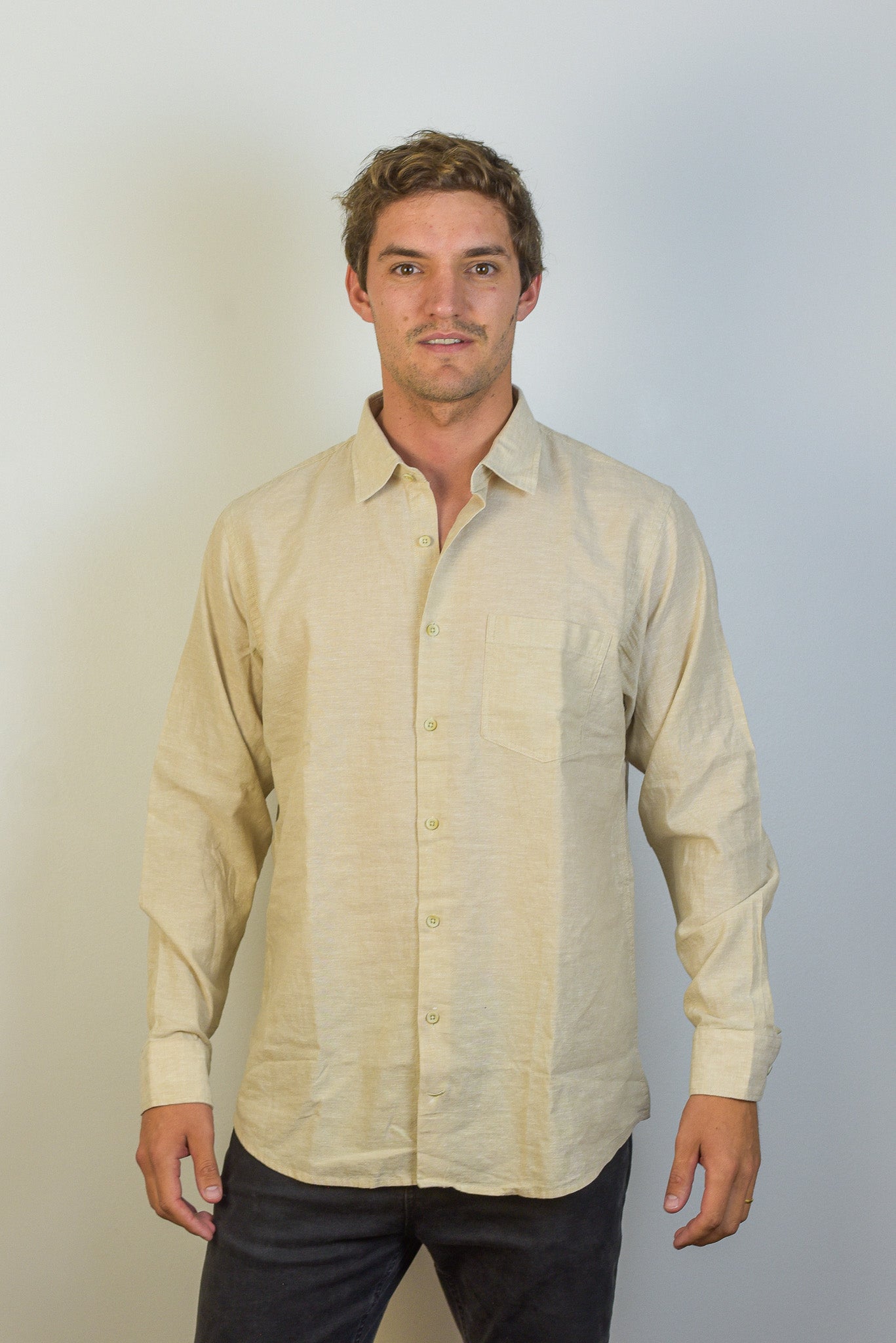 Camisa de Lino Capri Manga Larga