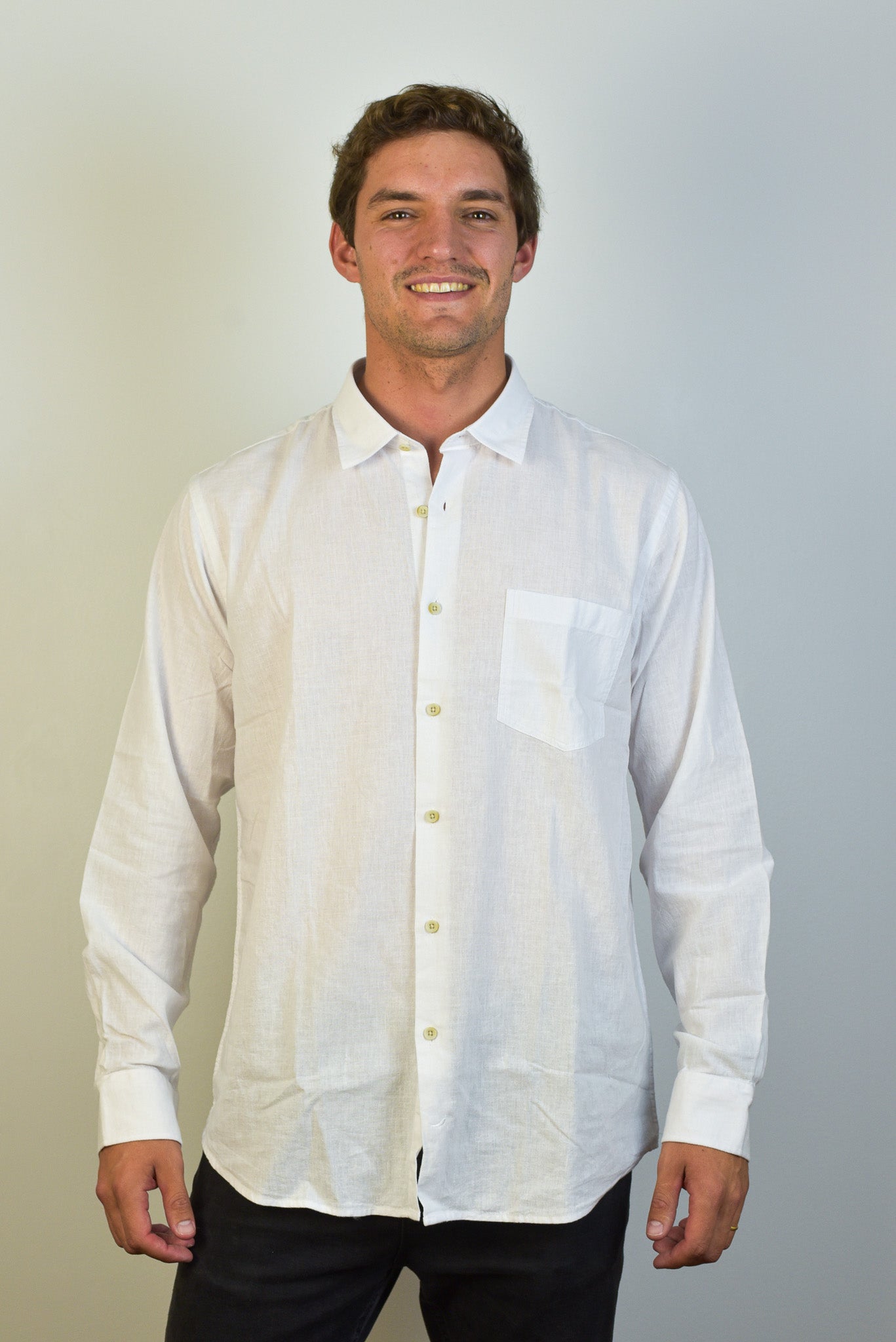 Camisa de Lino Capri Manga Larga
