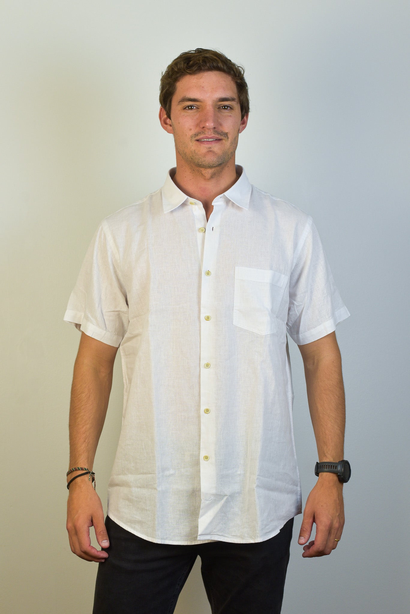 Camisa de Lino Capri Manga Corta