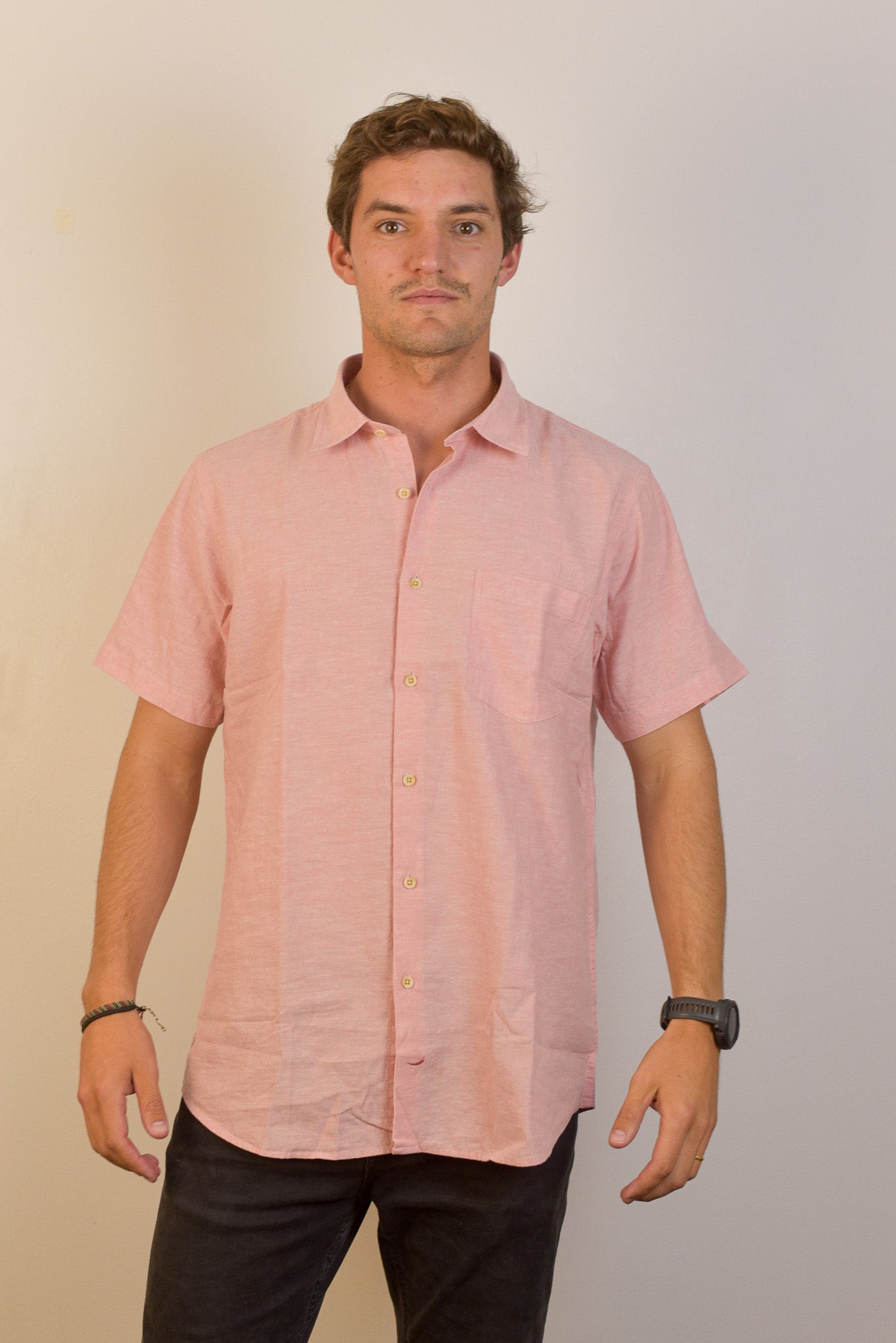 Camisa de Lino Capri Manga Corta