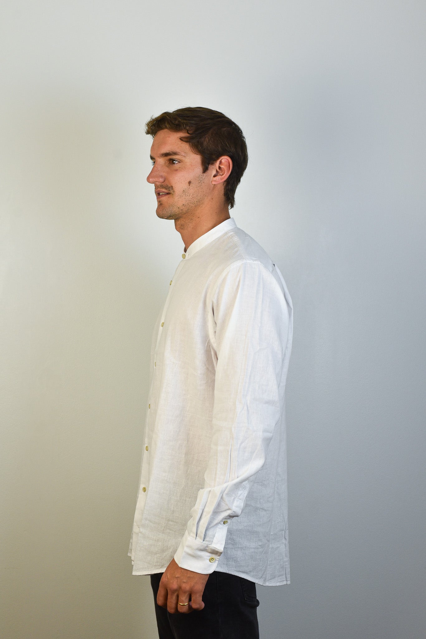 Camisa de Lino Capri Cuello Mao