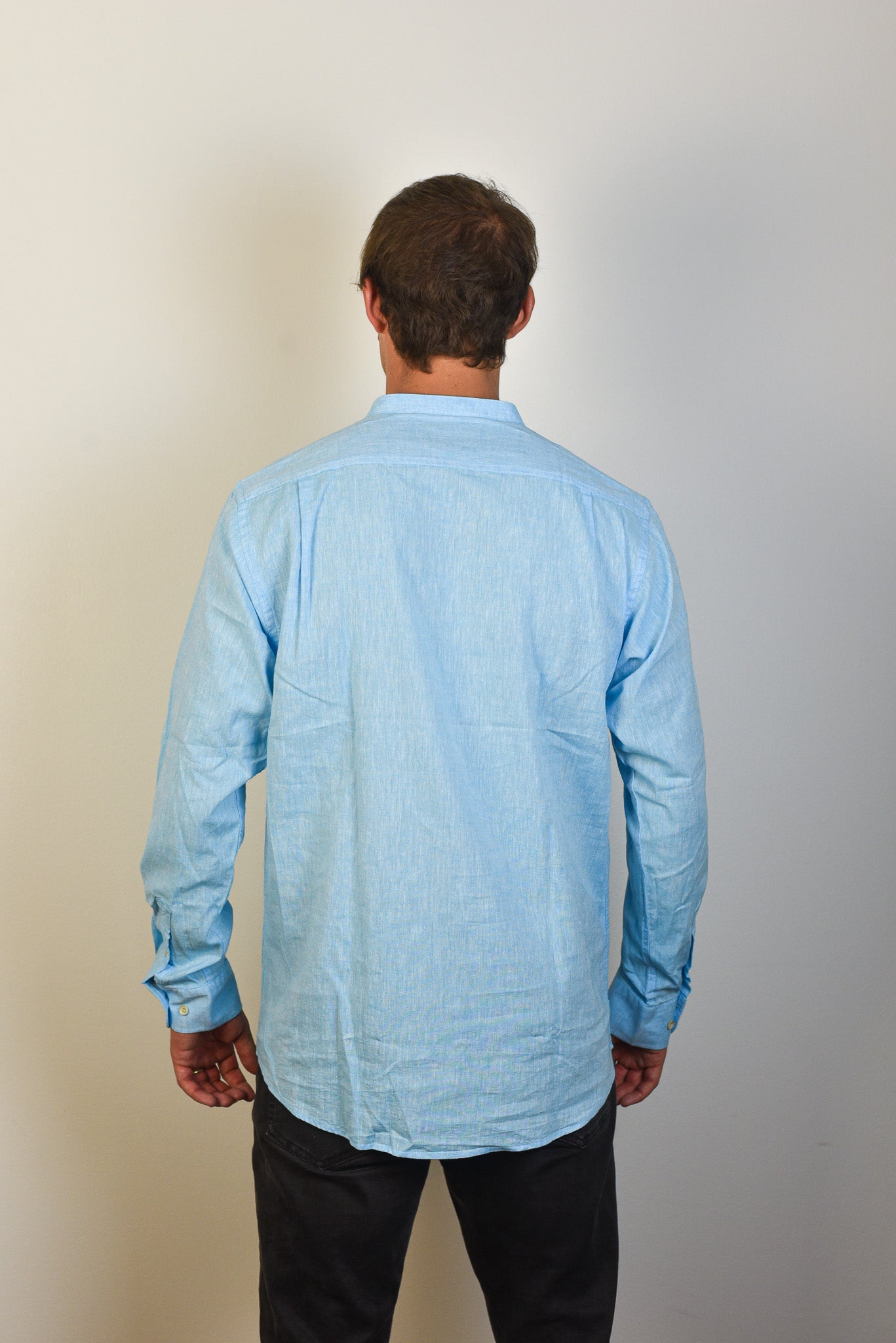 Camisa de Lino Capri Cuello Mao
