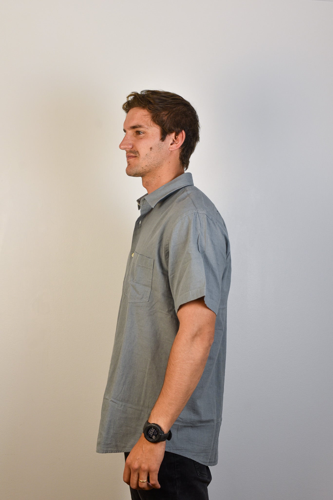 Camisa de Lino Capri Manga Corta