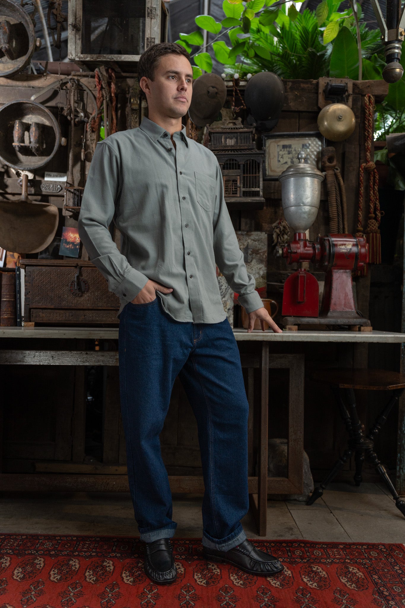 Camisa Franela Cardiff Gris