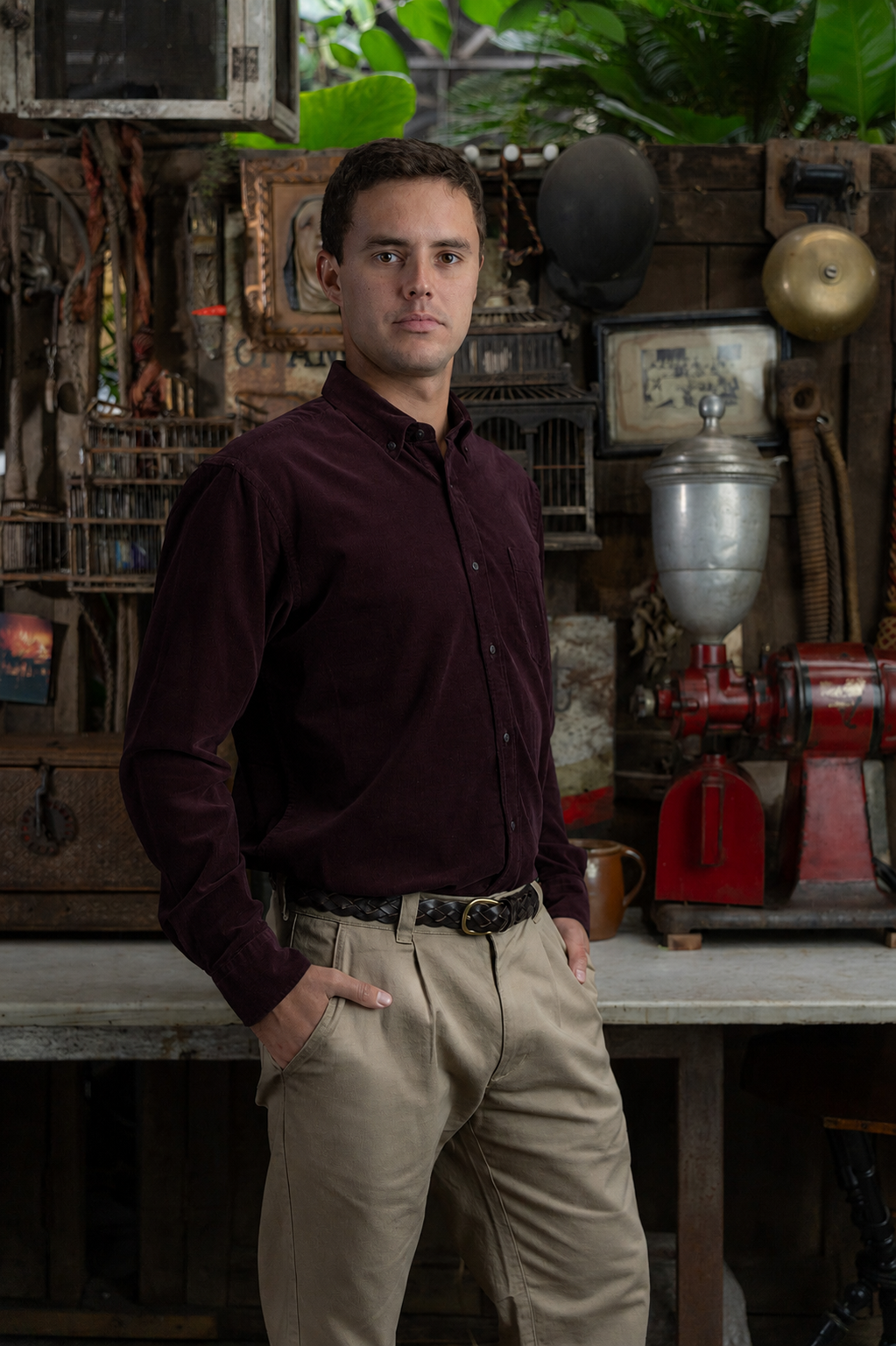 Camisa Cotelé Mayfair Burdeo