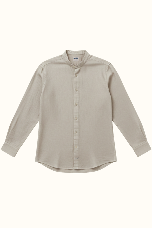 Camisa Lino Niza Cuello Mao Arena