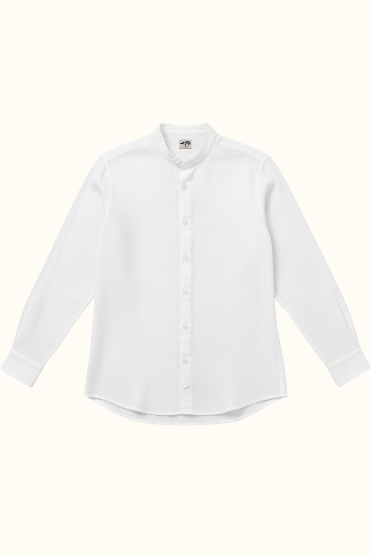 Camisa Lino Niza Cuello Mao Blanca