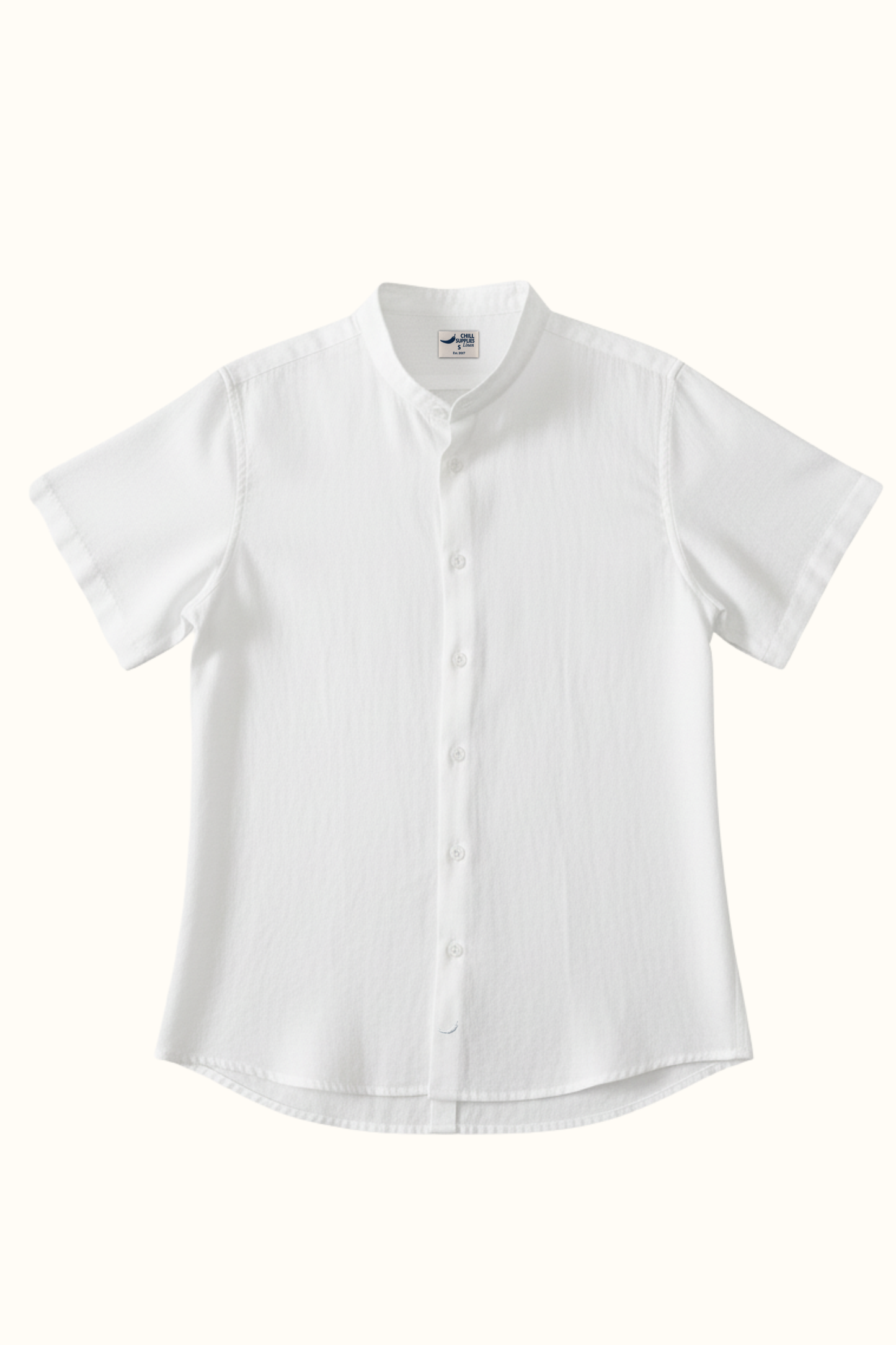 Camisa Lino Niza Mao M. Corta Blanca