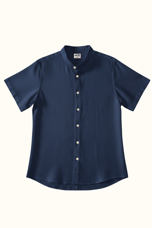 Camisa Lino Niza Mao M. Corta Navy