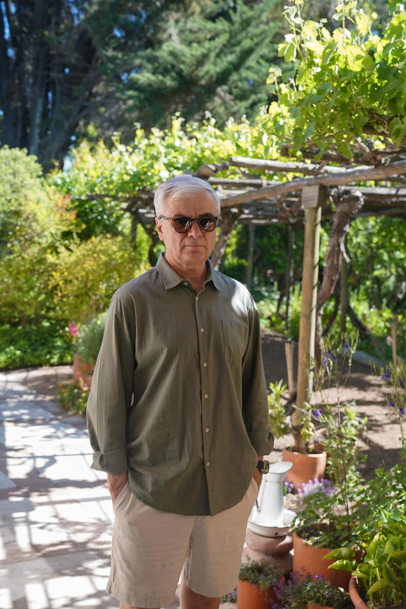 Shorts de Lino Beige