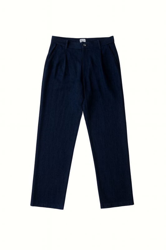 Pantalón de Lino Pinzas Navy