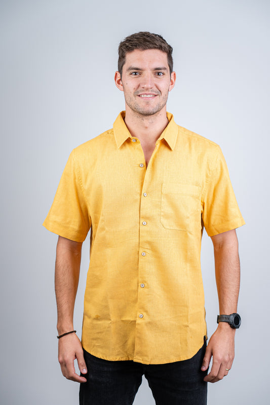 Camisa de Lino Coconut Mostaza