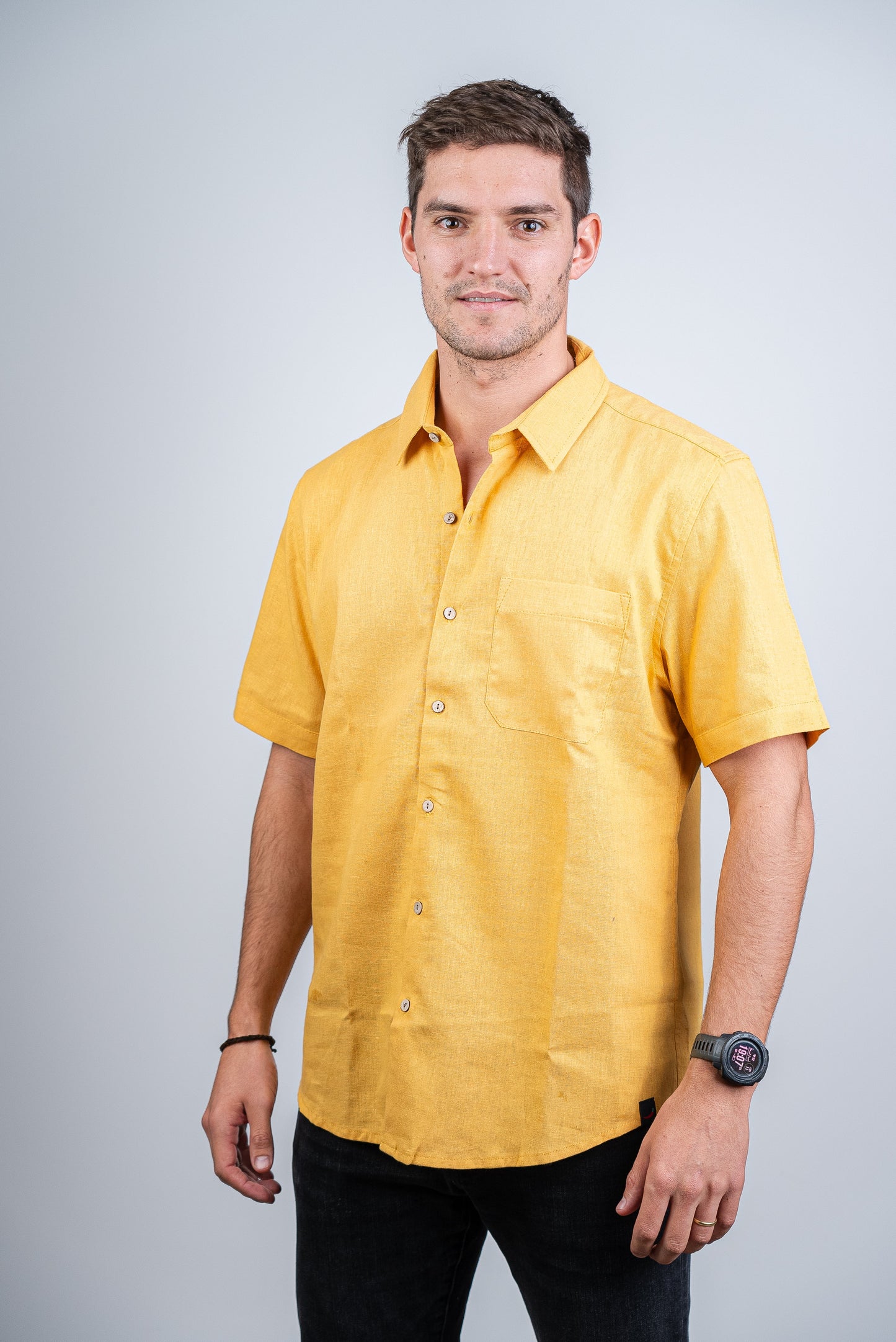Camisa de Lino Coconut Mostaza