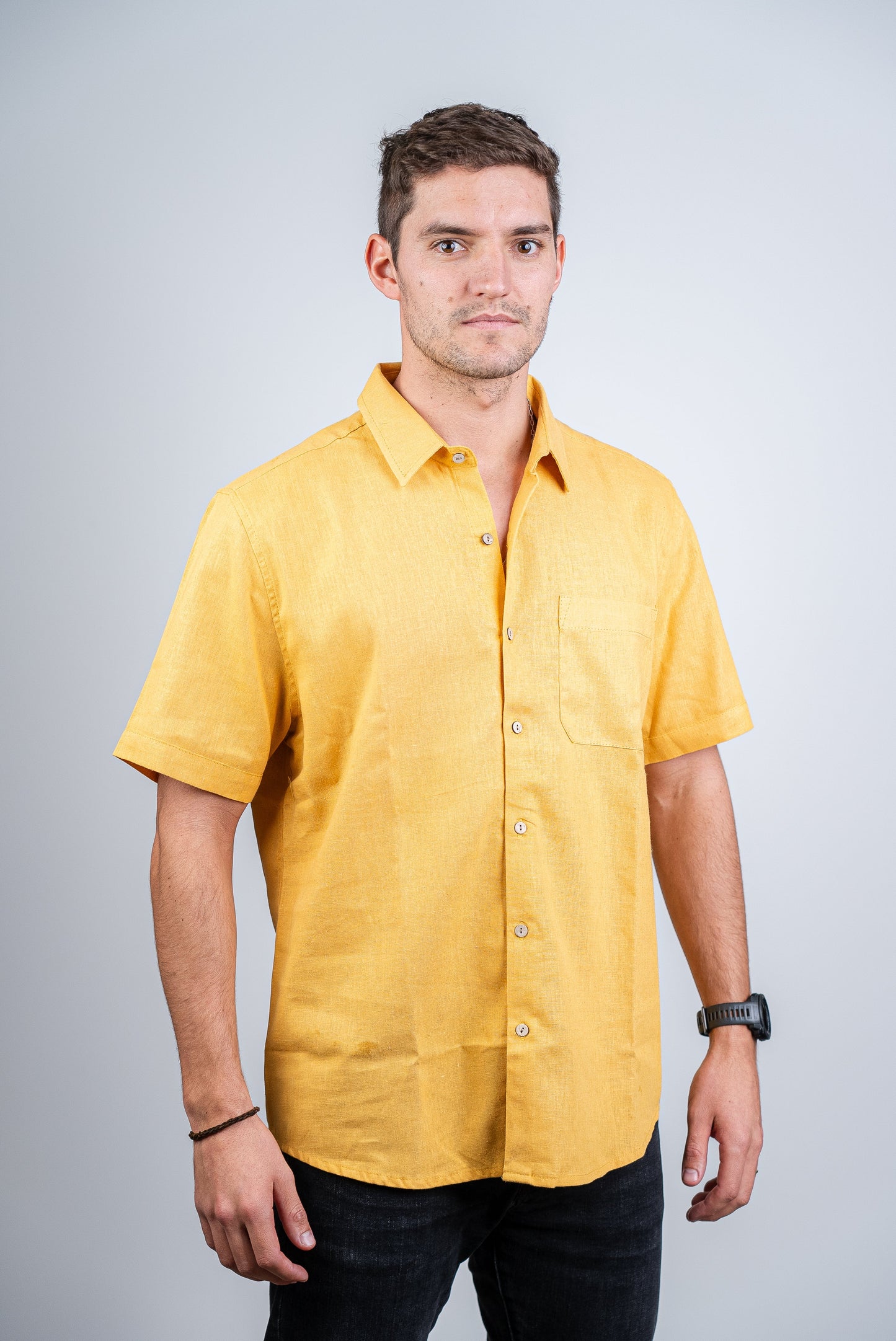 Camisa de Lino Coconut Mostaza
