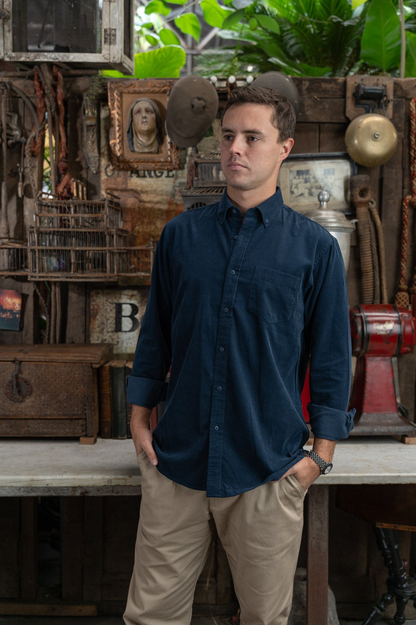 Camisa Cotelé Mayfair Azul