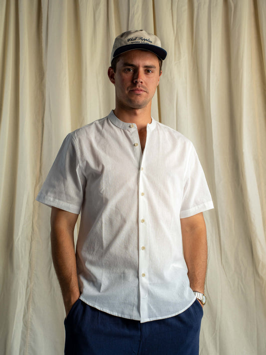 Camisa Lino Rapallo Mao Corta Blanca