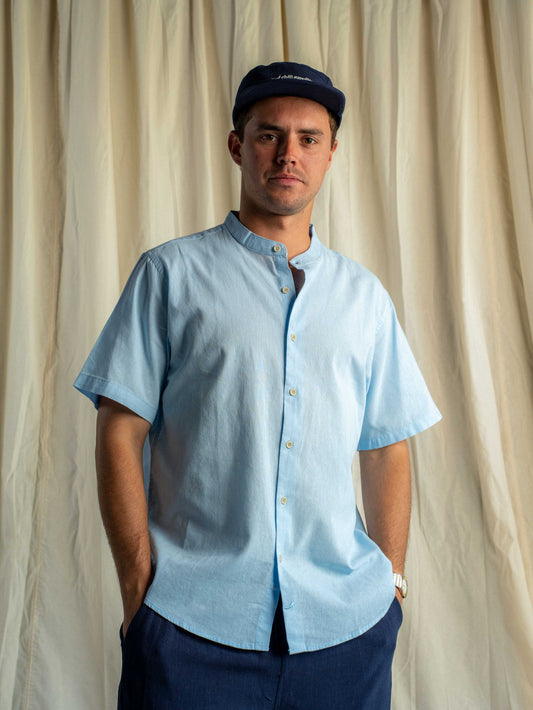 Camisa Lino Rapallo Mao Corta Navy