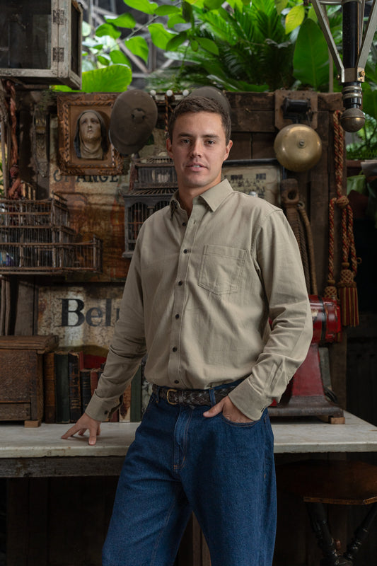 Camisa Franela Cardiff Beige