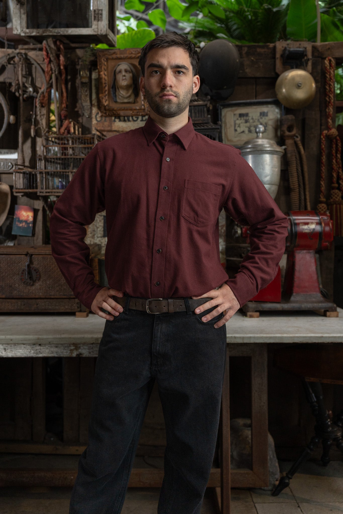 Camisa Franela Cardiff Burdeos