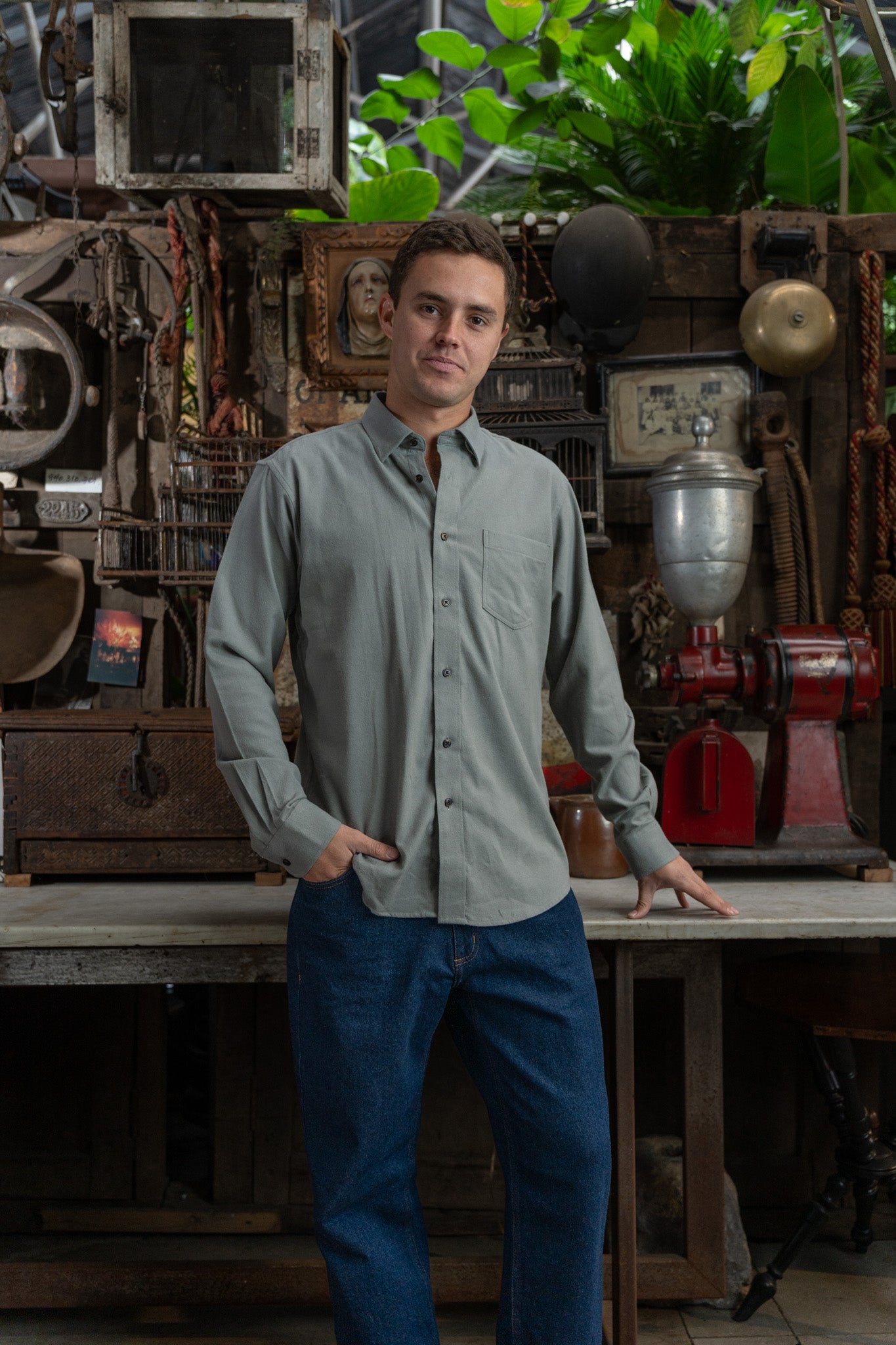Camisa Franela Cardiff Gris