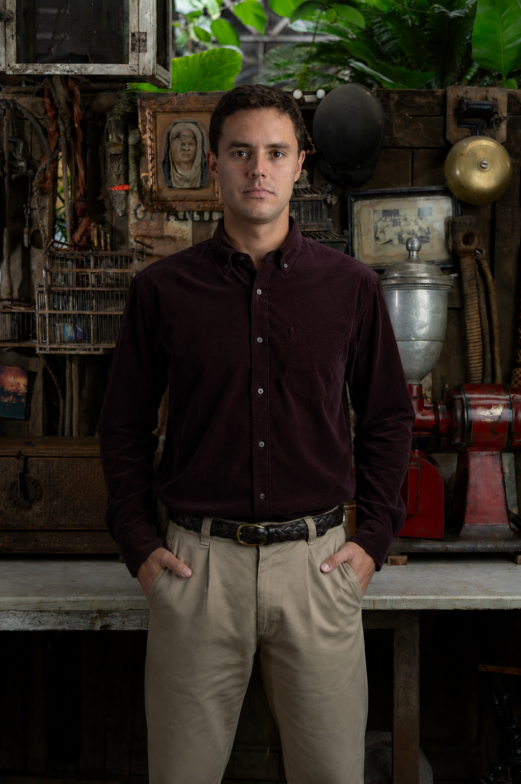 Camisa Cotelé Mayfair Burdeo