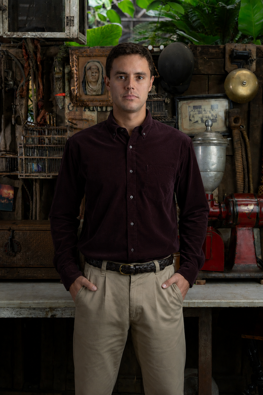 Camisa Cotelé Mayfair Burdeo