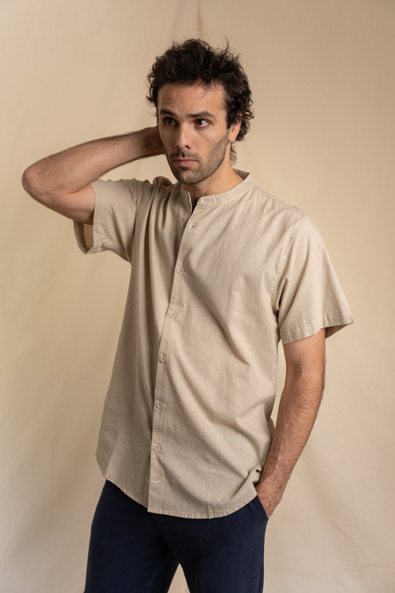 Camisa Lino Niza Mao M. Corta Arena