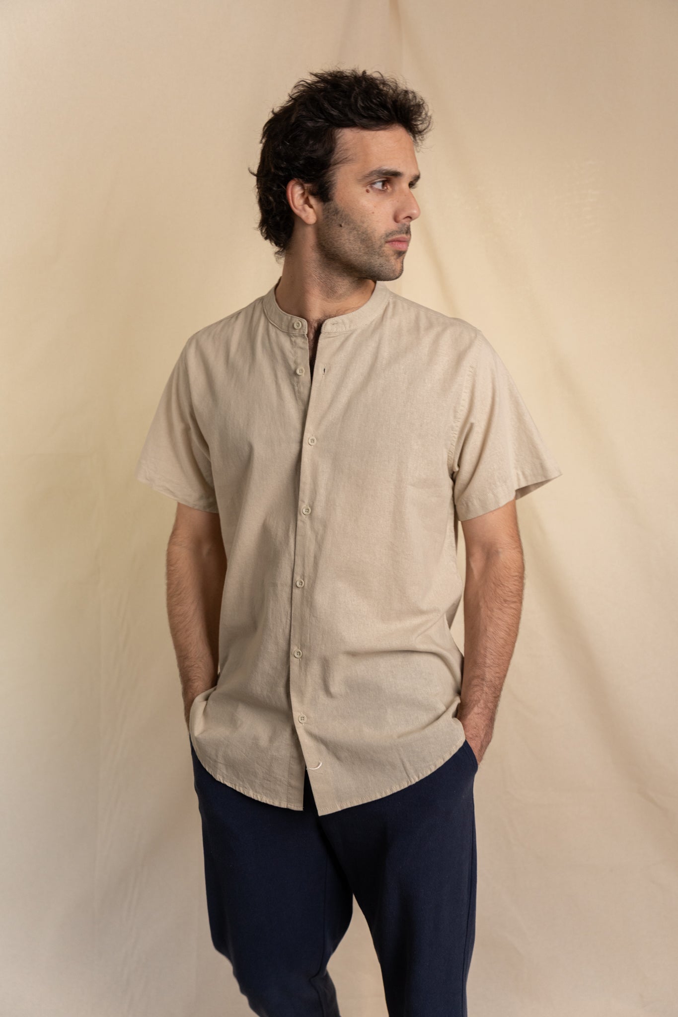 Camisa Lino Niza Mao M. Corta Arena