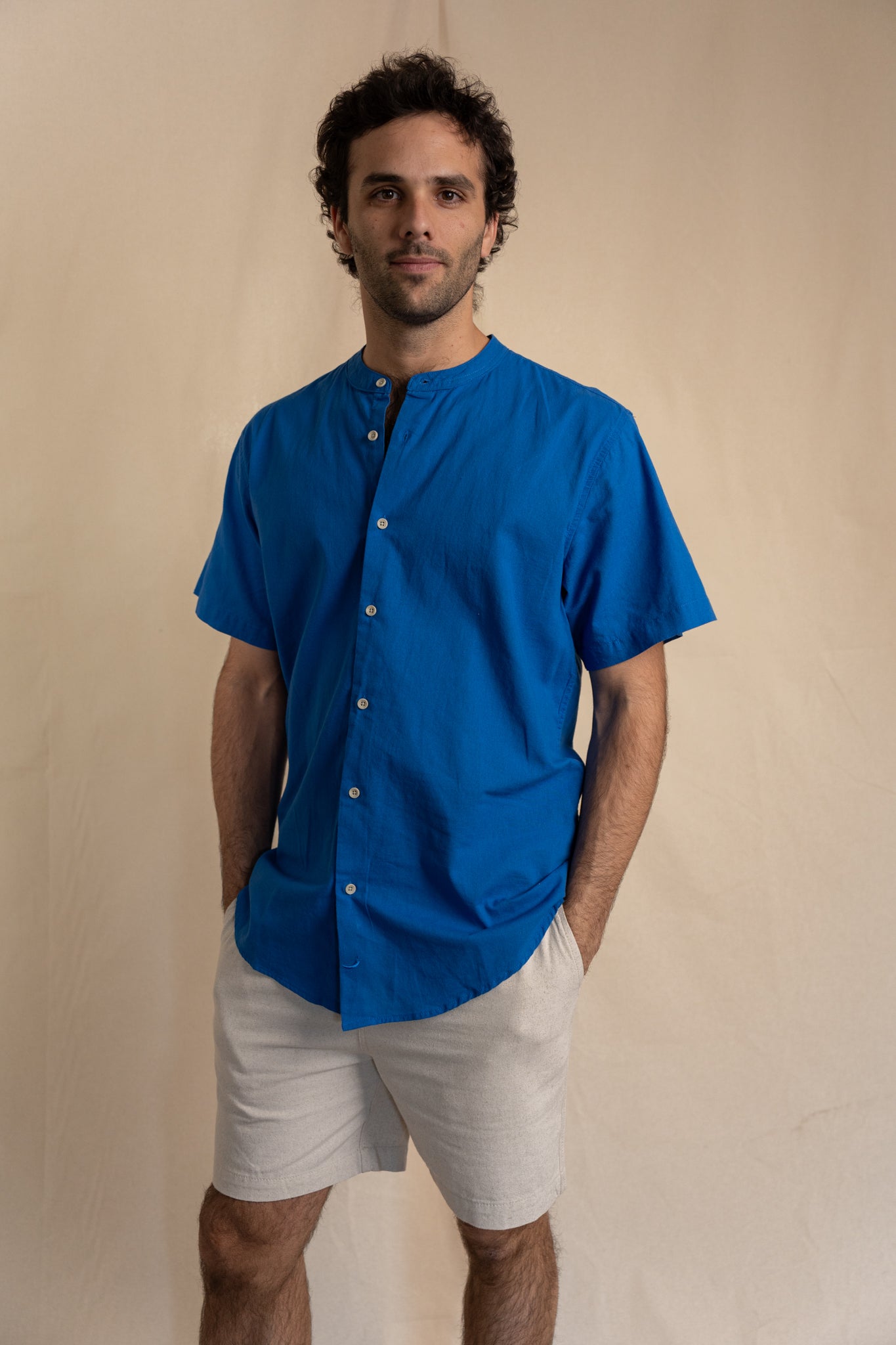 Shorts de Lino Beige