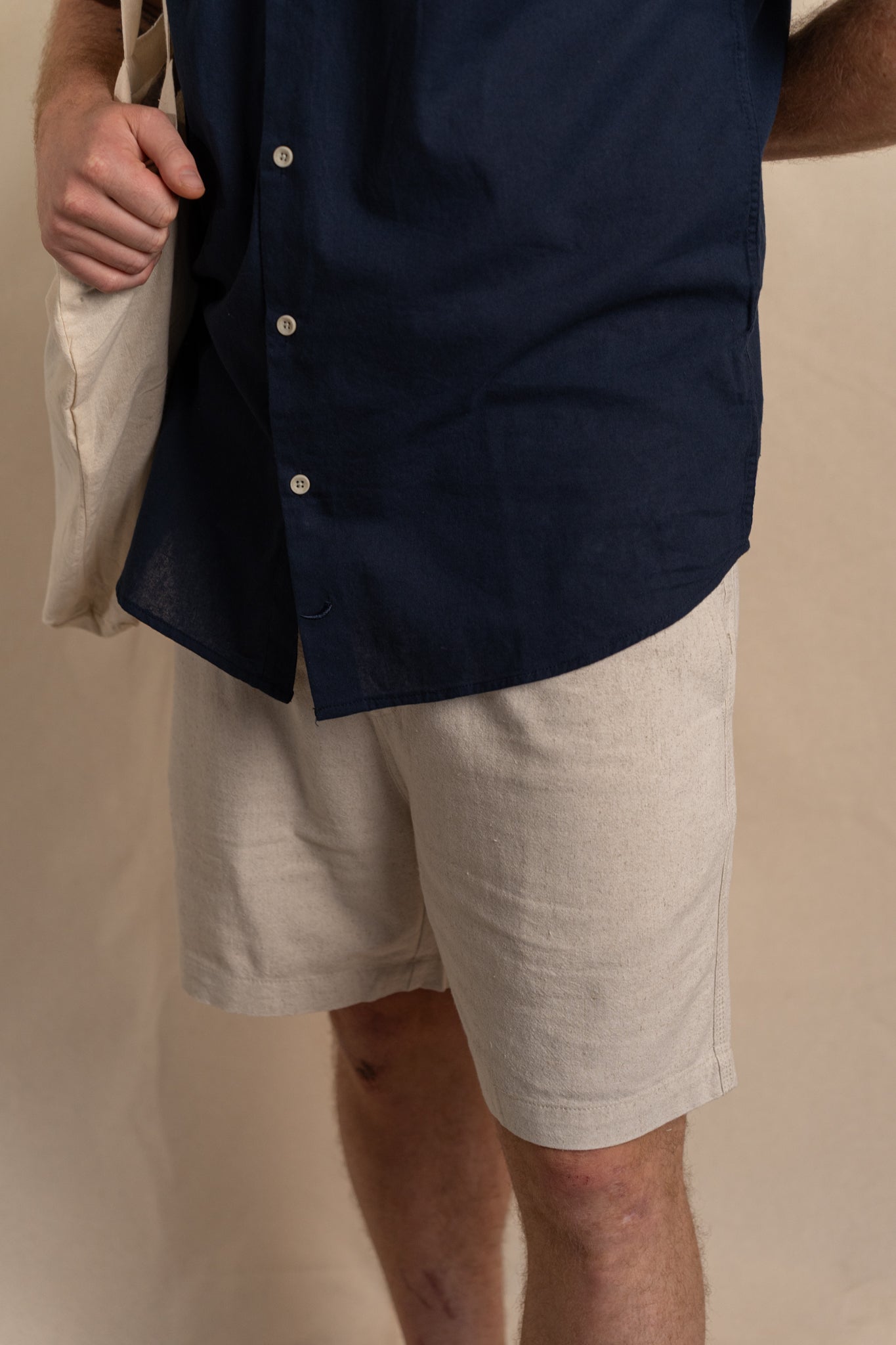 Shorts de Lino Beige