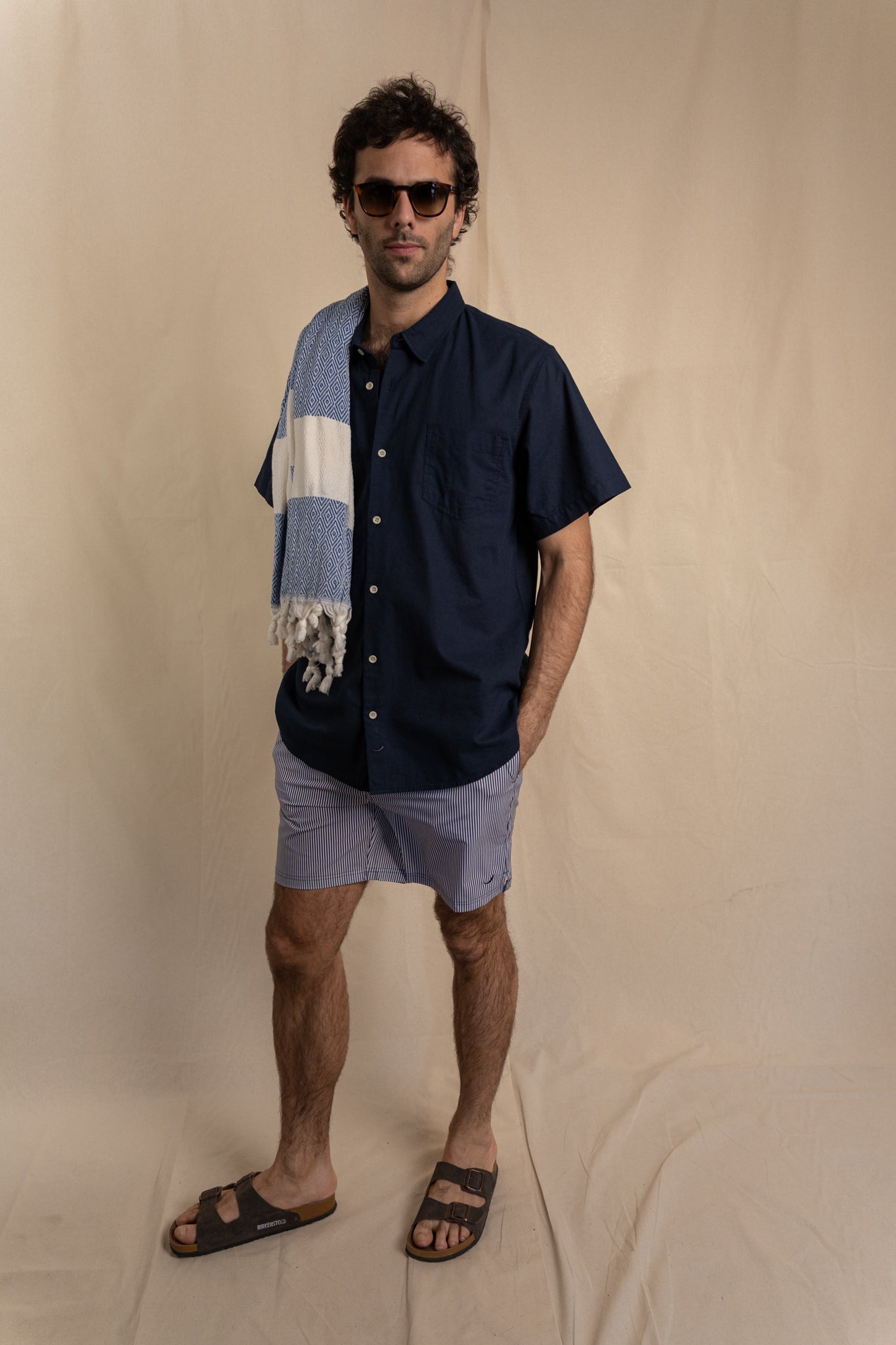 Traje de Baño Cannes Blanco Navy