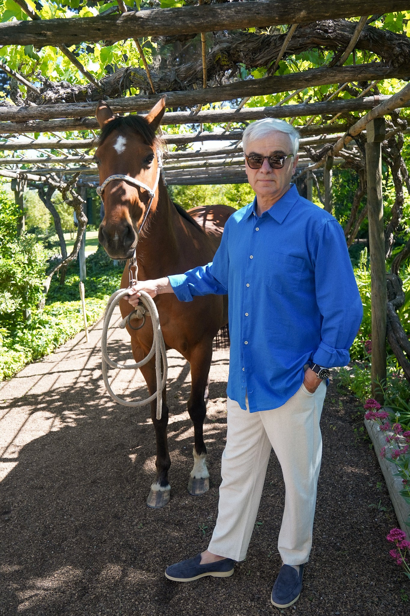 Camisa Lino Niza Clásica Azul Cobalto