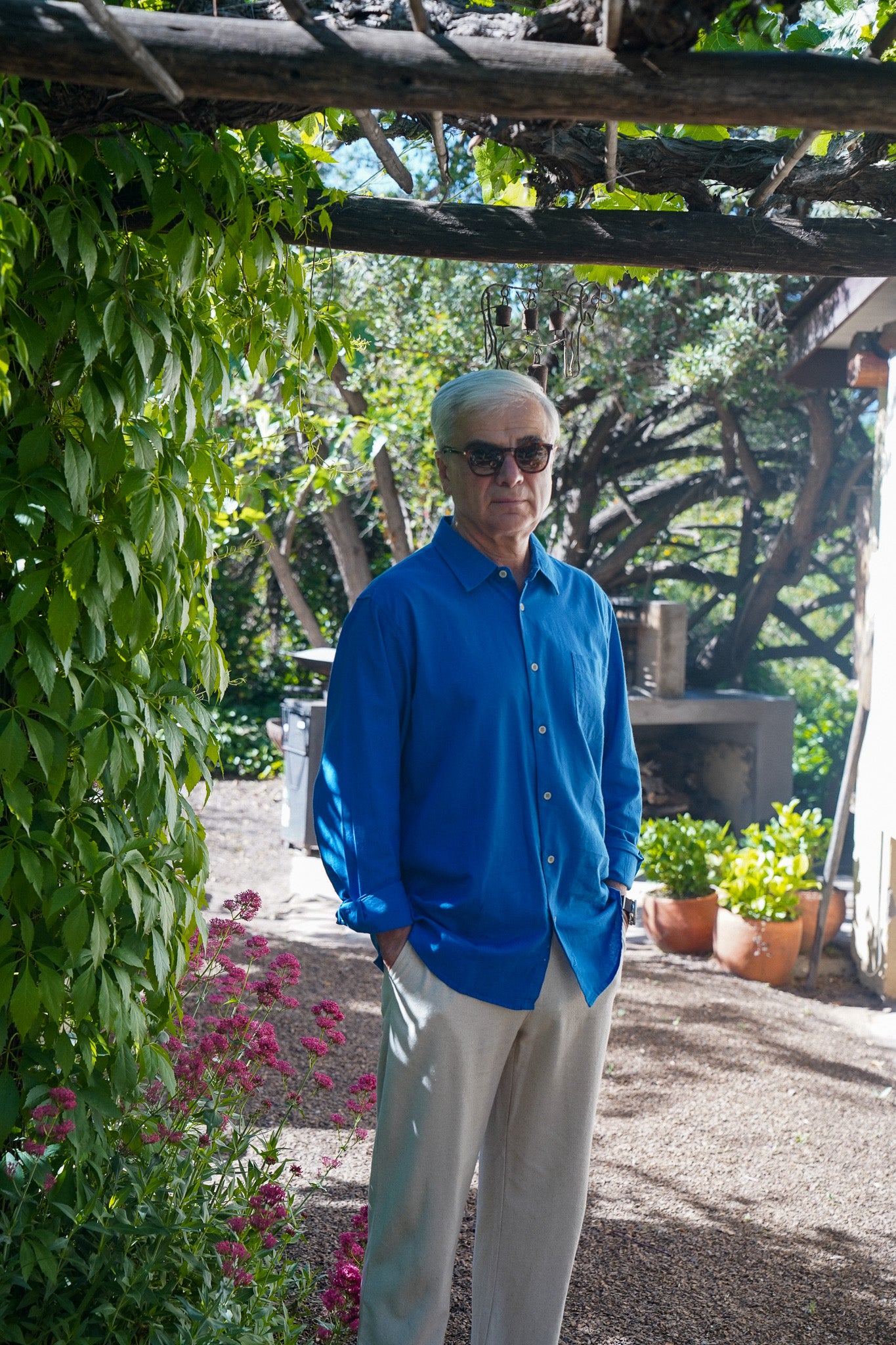 Camisa Lino Niza Clásica Azul Cobalto