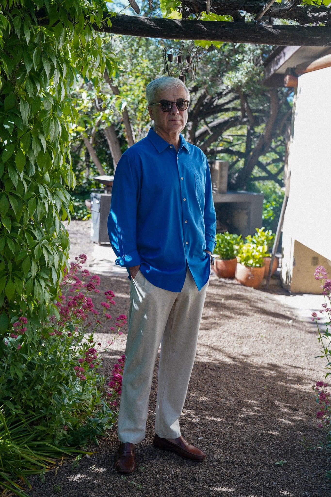 Pantalón de Lino Pinzas Beige