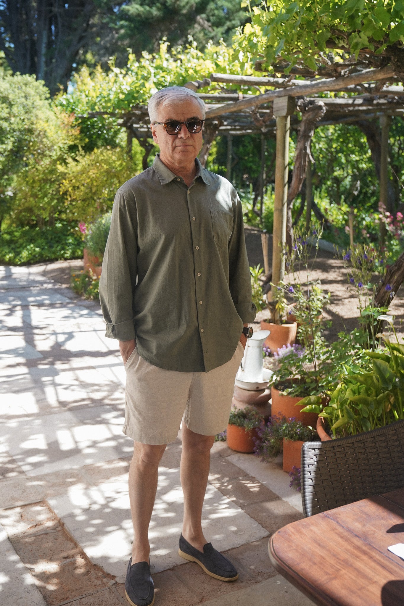 Shorts de Lino Beige