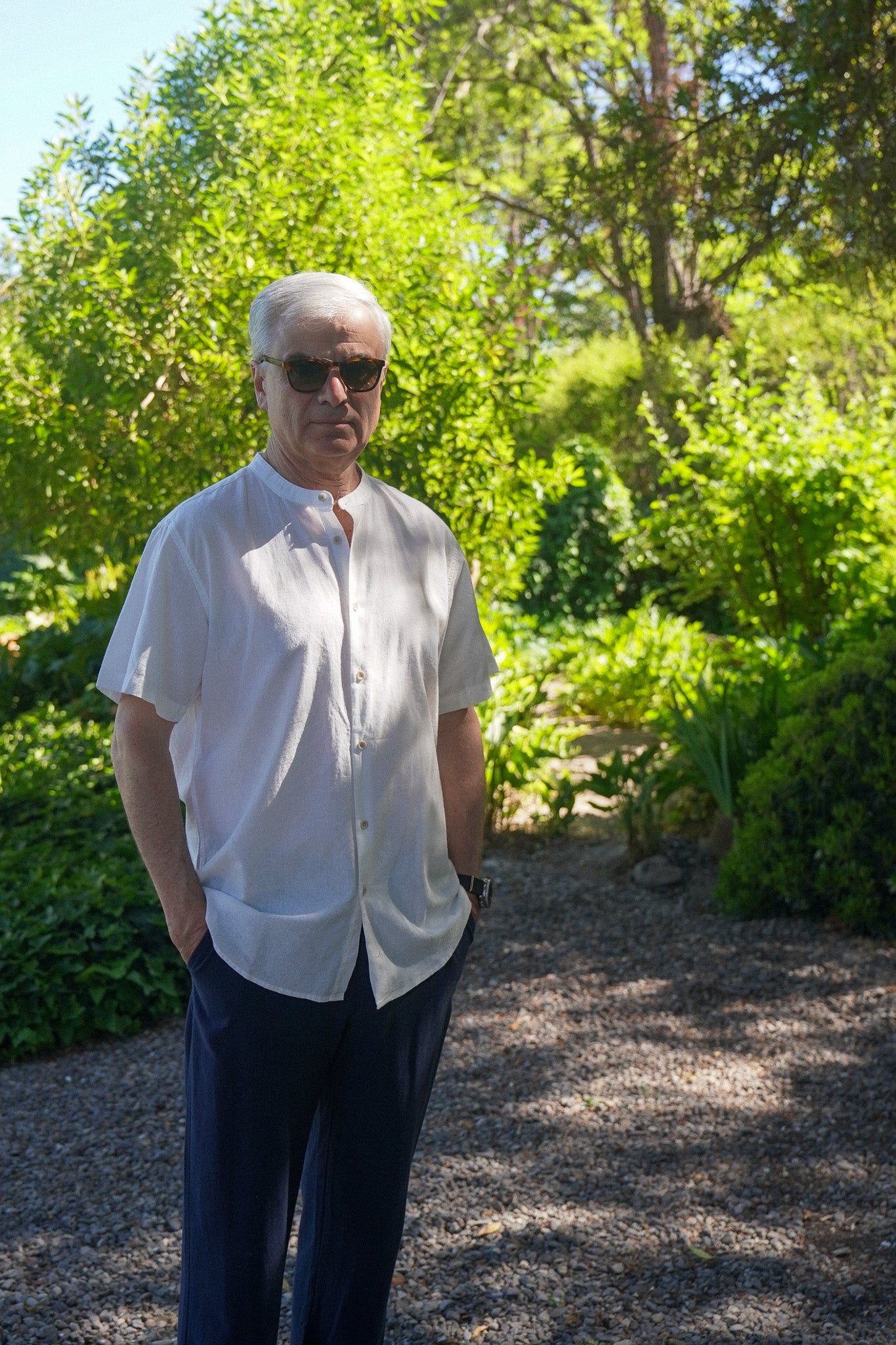 Camisa Lino Niza Mao M. Corta Blanca