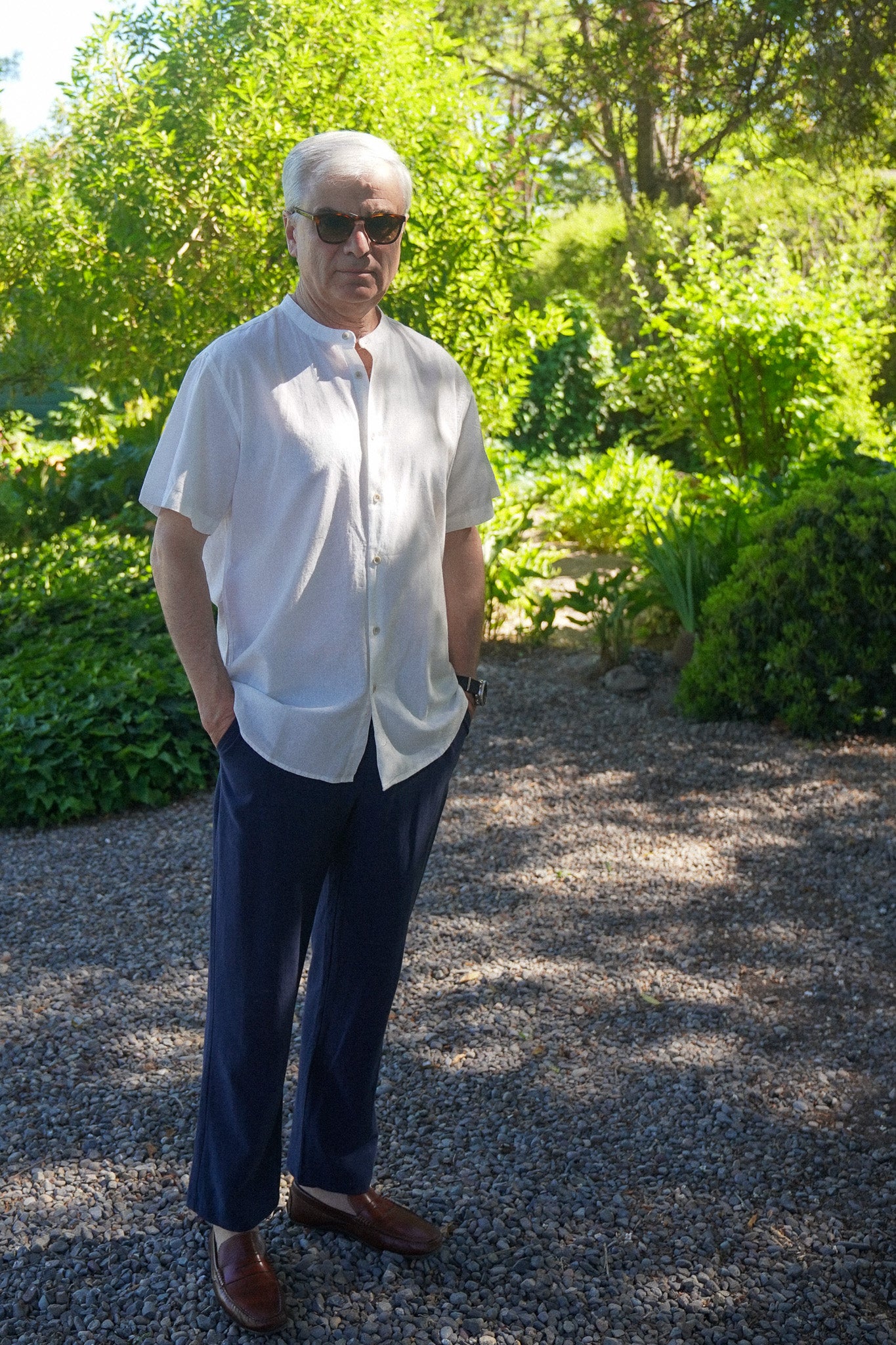 Pantalón de Lino Pinzas Navy