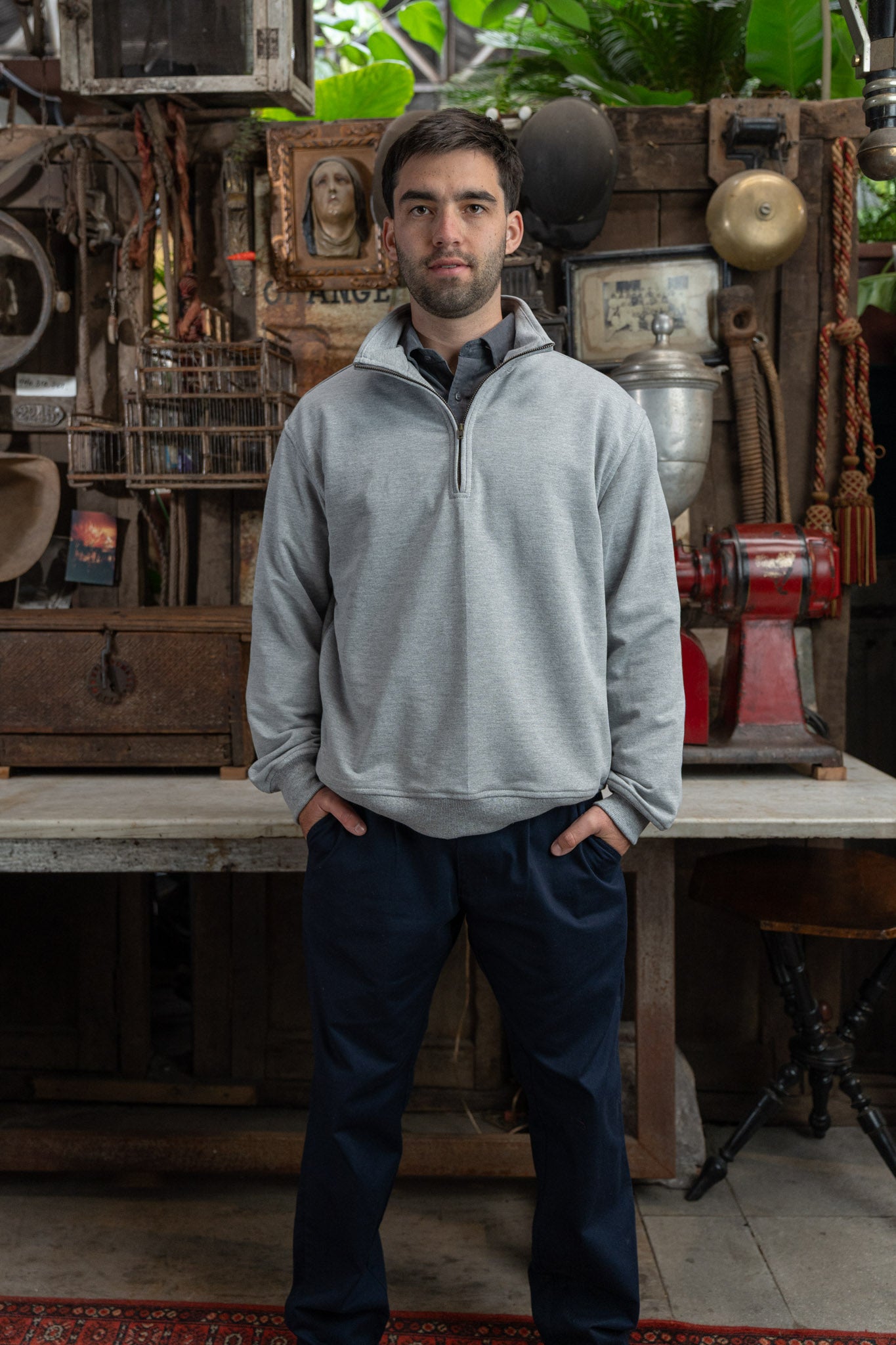 Classic Quarter Zip Gris