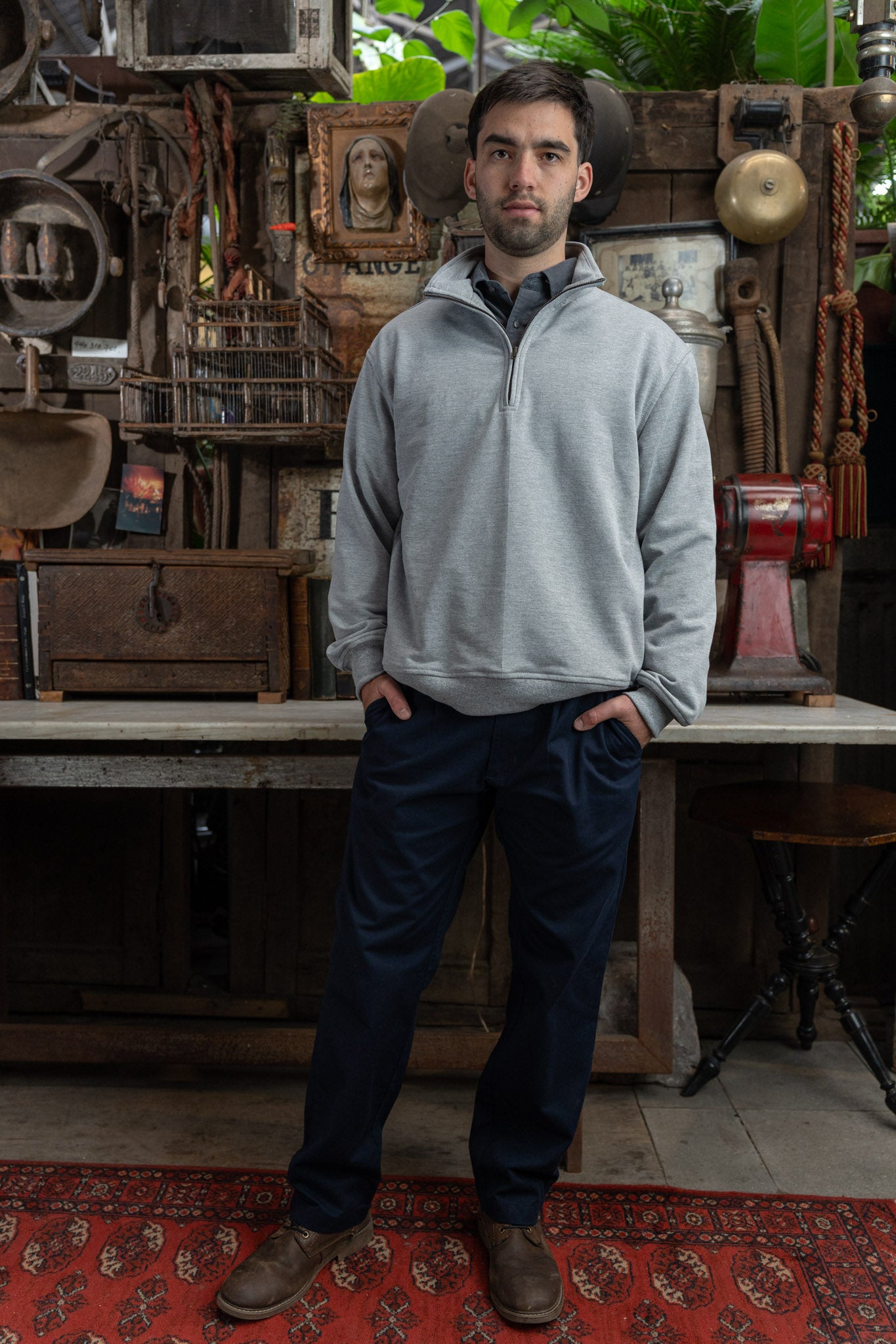 Classic Quarter Zip Gris