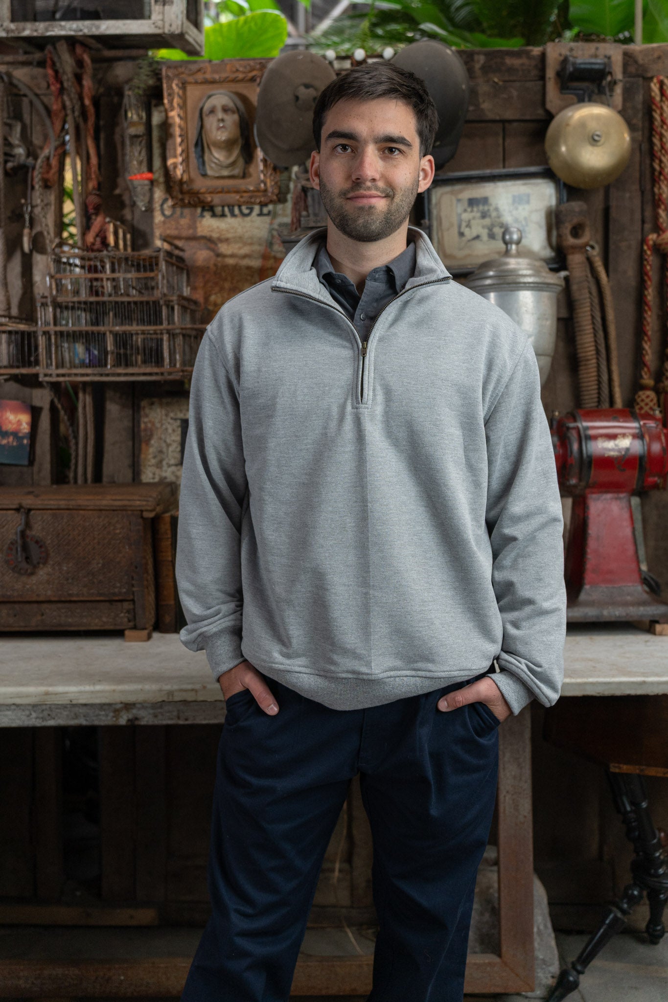 Classic Quarter Zip Gris