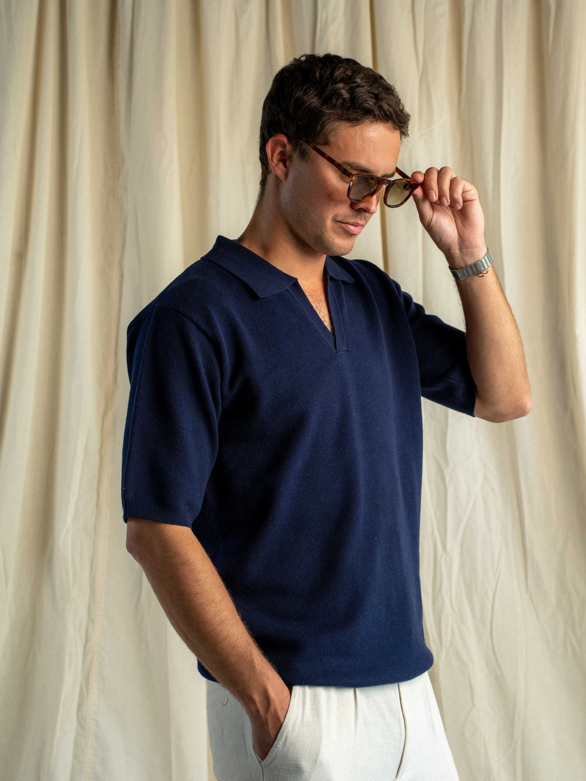 Polera Cuello Polo Portofino Azul Marino