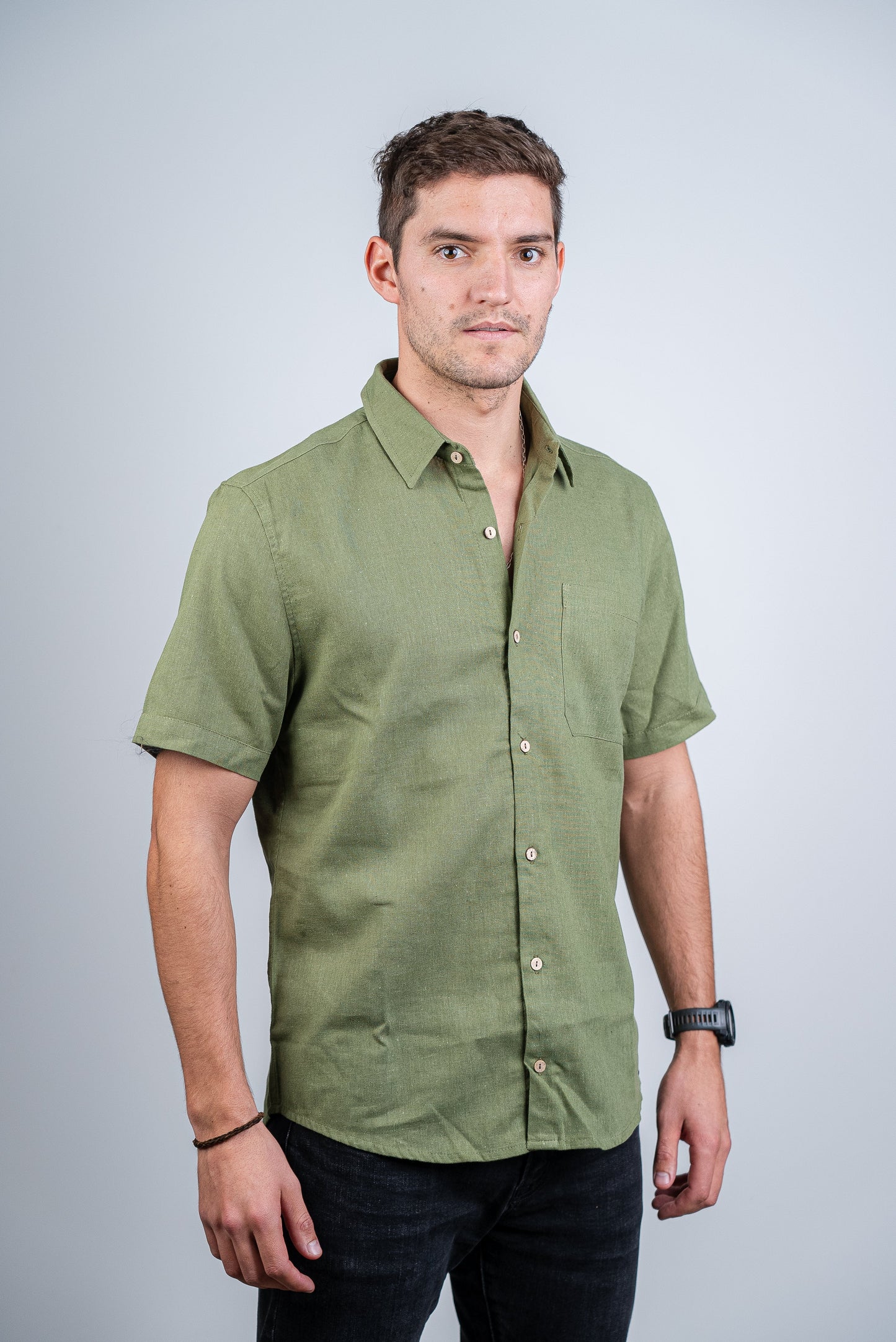Camisa de Lino Coconut Verde